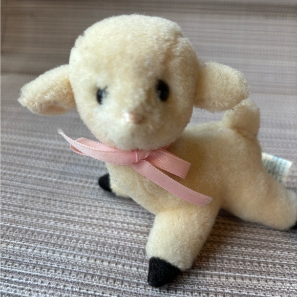 Rare (2) -Vtg. R Dakin Wool Lamb 1983 Mini 3.5" Plush Sheep Collectibles - Picture 8 of 13